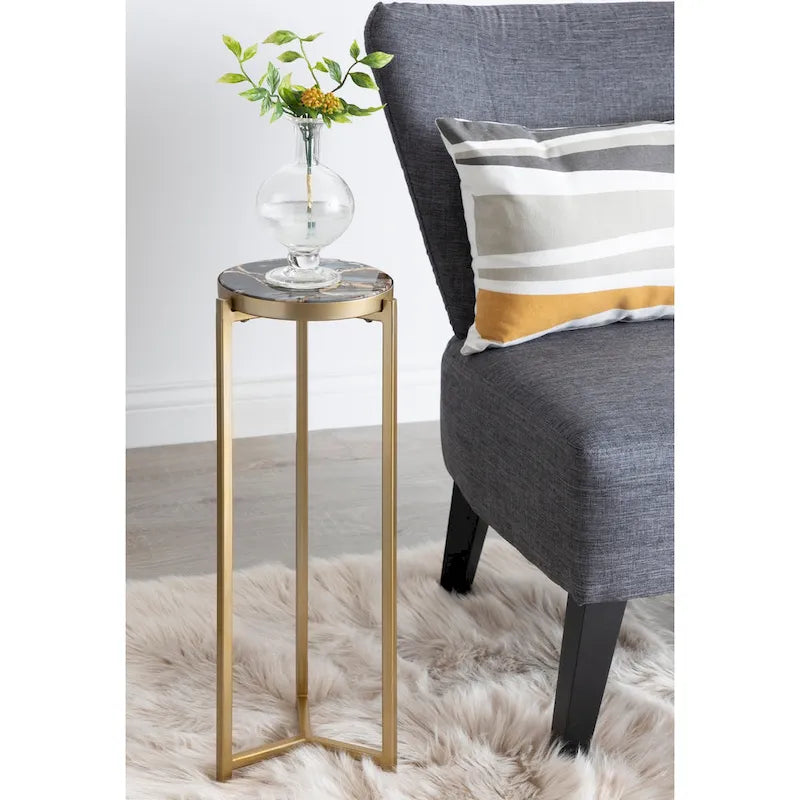 Kate and Laurel Aguilar Glamorous Drink Table - 9x9x23 Inches 1