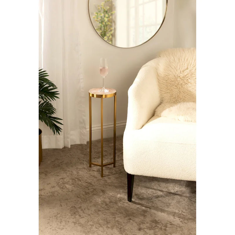 Kate and Laurel Aguilar Glamorous Drink Table - 9x9x23 Inches 3