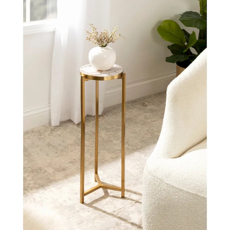 Kate and Laurel Aguilar Glamorous Drink Table - 9x9x23 Inches 15