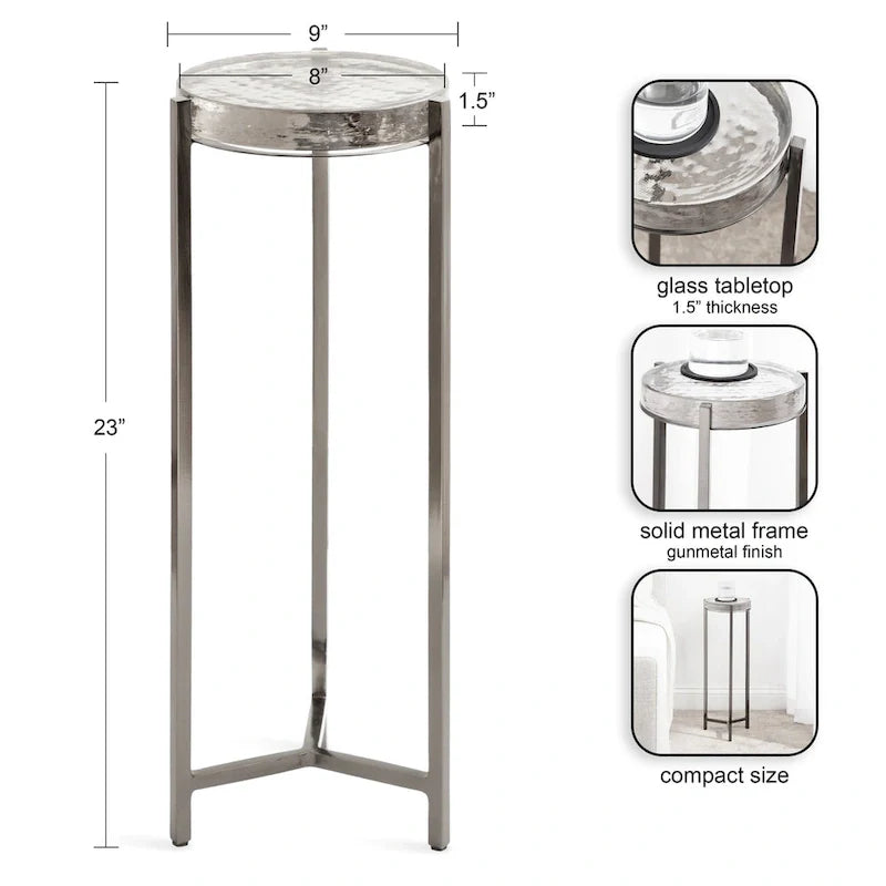 Kate and Laurel Aguilar Glamorous Drink Table - 9x9x23 Inches 31