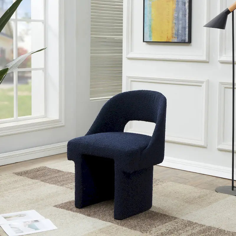 Modern Elegant Boucle Upholstered Accent Chair with MDF Wood Frame for Home Office, Living Room, and Bedroom 2