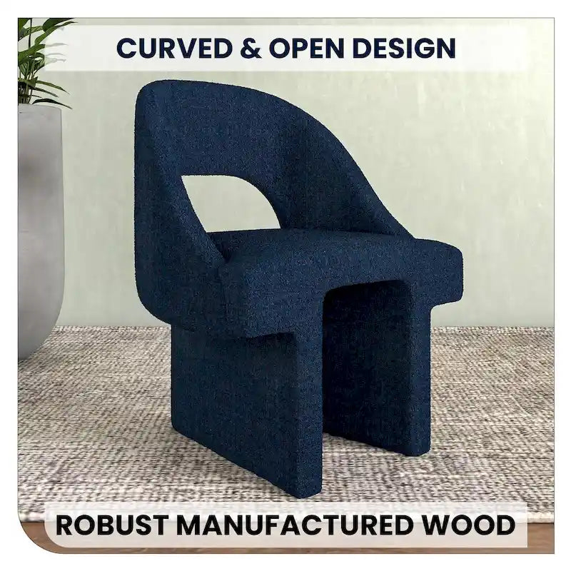 Modern Elegant Boucle Upholstered Accent Chair with MDF Wood Frame for Home Office, Living Room, and Bedroom 5