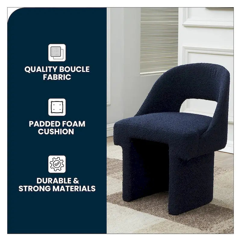 Modern Elegant Boucle Upholstered Accent Chair with MDF Wood Frame for Home Office, Living Room, and Bedroom 6