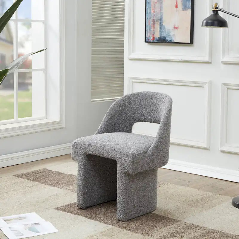 Modern Elegant Boucle Upholstered Accent Chair with MDF Wood Frame for Home Office, Living Room, and Bedroom 12