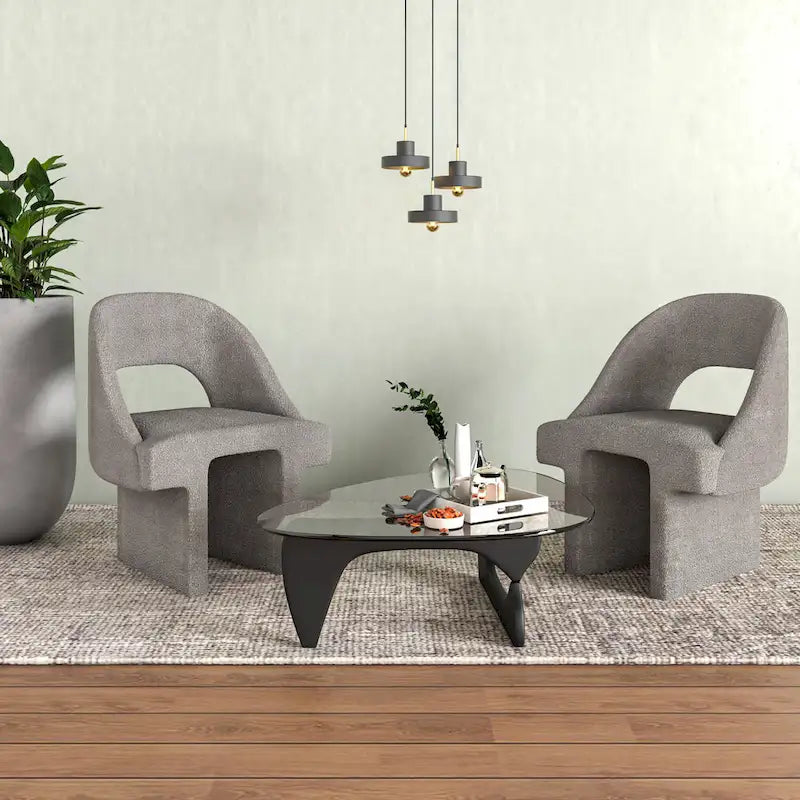 Modern Elegant Boucle Upholstered Accent Chair with MDF Wood Frame for Home Office, Living Room, and Bedroom 14
