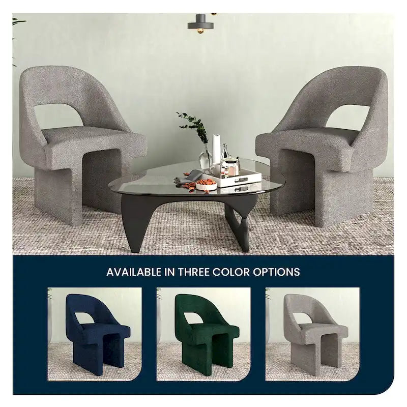 Modern Elegant Boucle Upholstered Accent Chair with MDF Wood Frame for Home Office, Living Room, and Bedroom 17