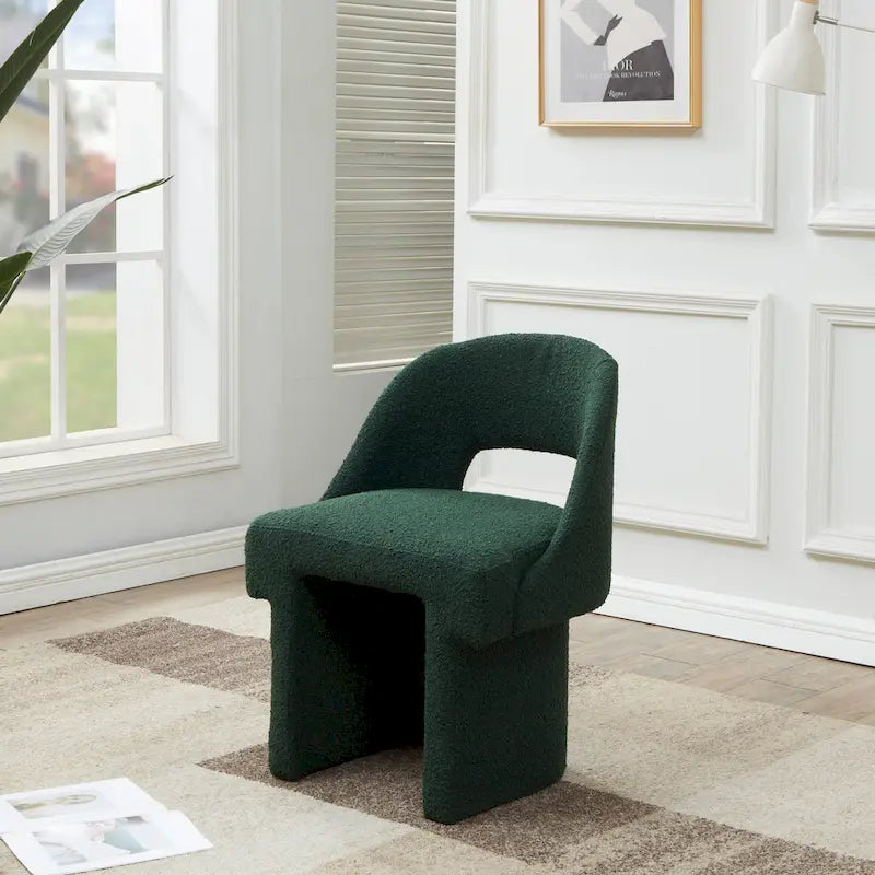 Modern Elegant Boucle Upholstered Accent Chair with MDF Wood Frame for Home Office, Living Room, and Bedroom 22