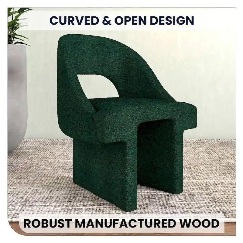 Modern Elegant Boucle Upholstered Accent Chair with MDF Wood Frame for Home Office, Living Room, and Bedroom 25