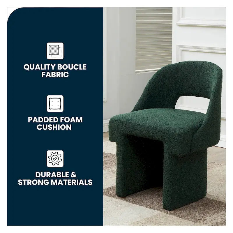 Modern Elegant Boucle Upholstered Accent Chair with MDF Wood Frame for Home Office, Living Room, and Bedroom 26