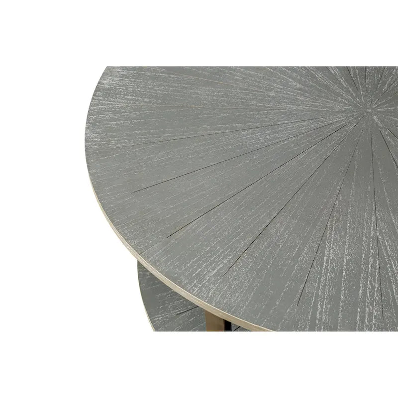 Two-Tier Round Coffee Table with Storage 16
