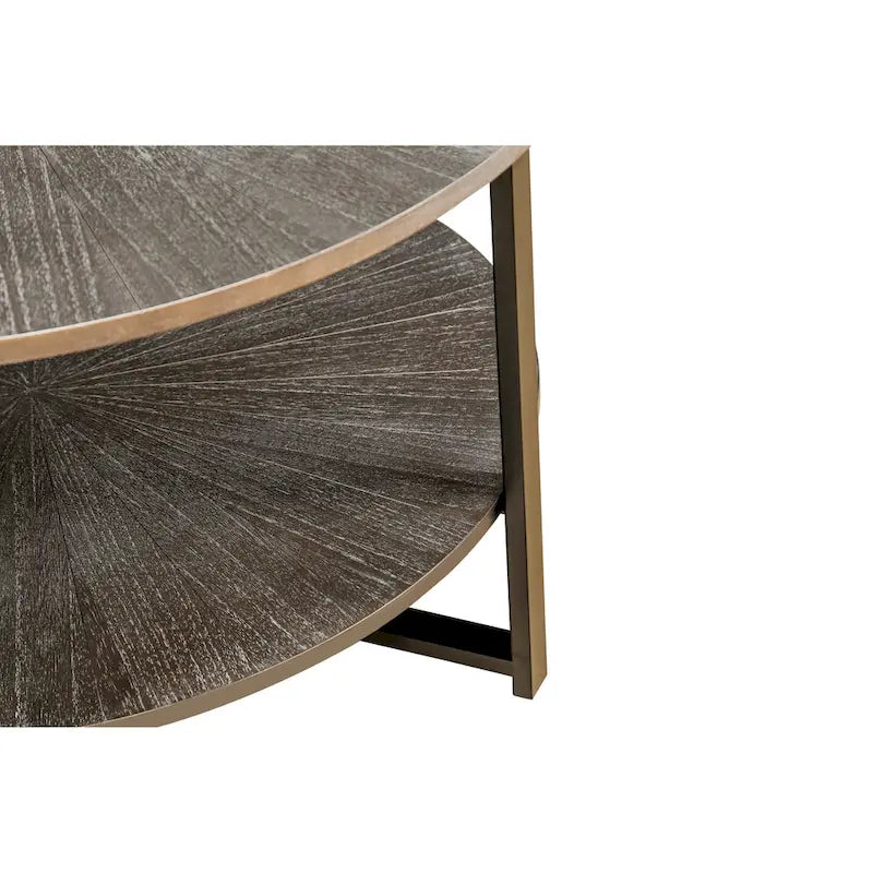 Two-Tier Round Coffee Table with Storage 21