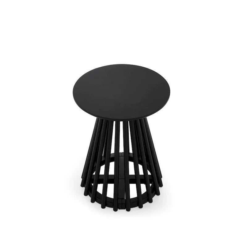 15.75-Inch Round Solid Wood Coffee Table - Minimalist End Table for Living Room 7