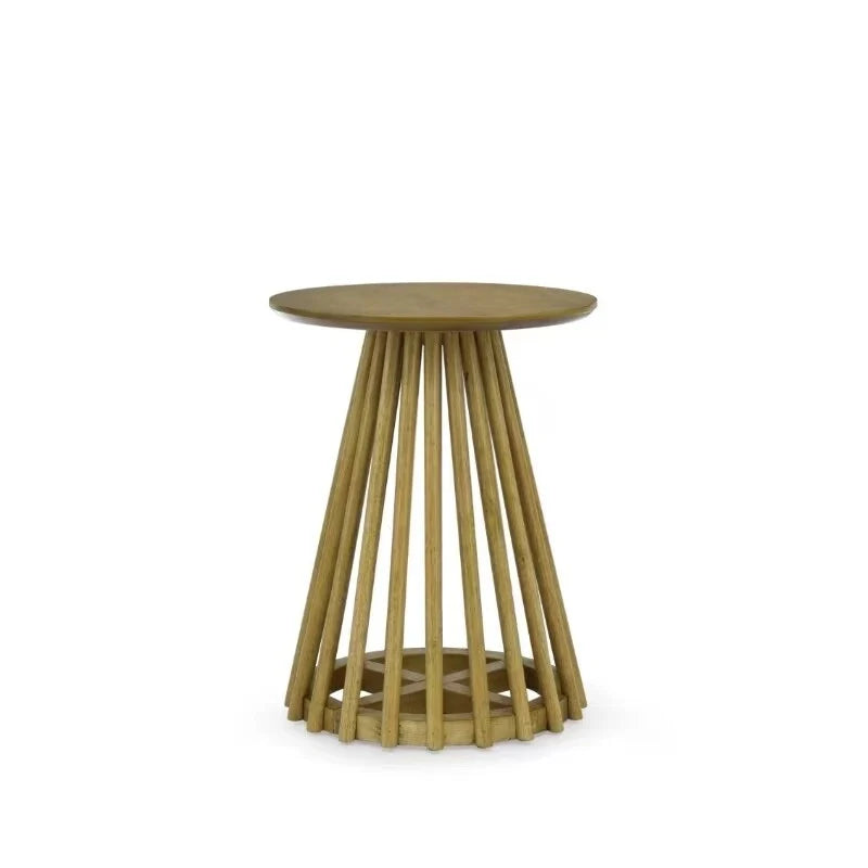15.75-Inch Round Solid Wood Coffee Table - Minimalist End Table for Living Room 10
