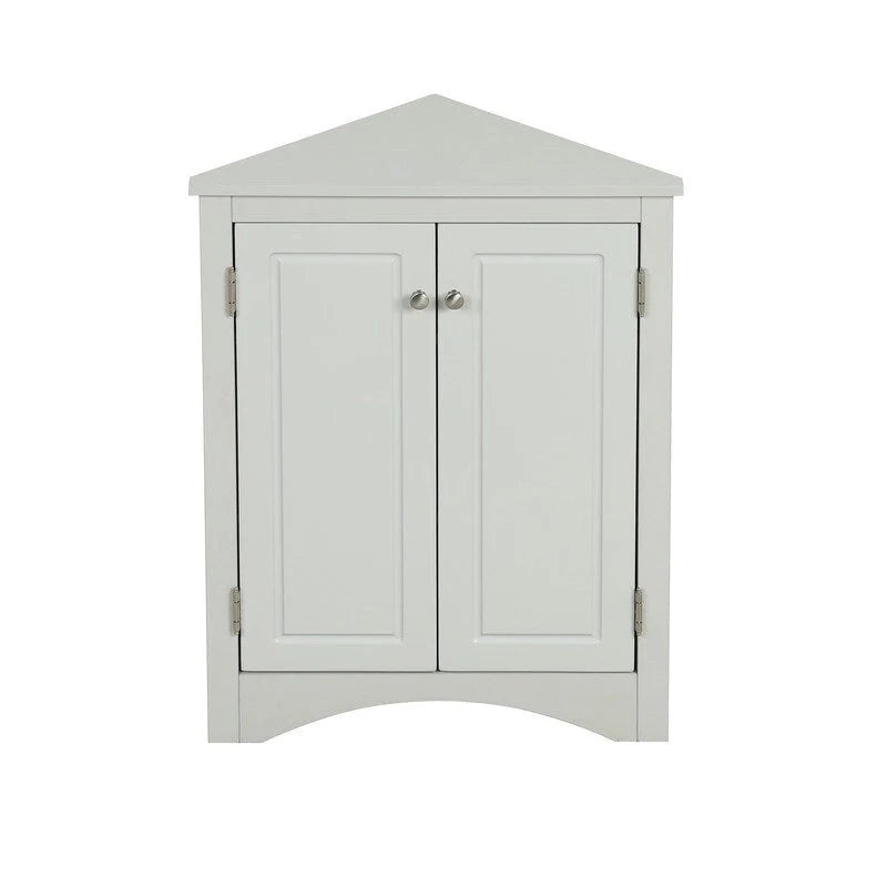 Freestanding Corner Triangle Bathroom Storage Cabinet with Adjustable Shelves - Versatile Accent Cabinet for Living Room 5
