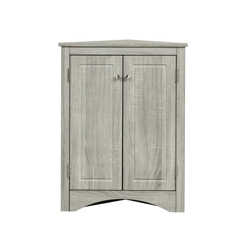 Freestanding Corner Triangle Bathroom Storage Cabinet with Adjustable Shelves - Versatile Accent Cabinet for Living Room 30