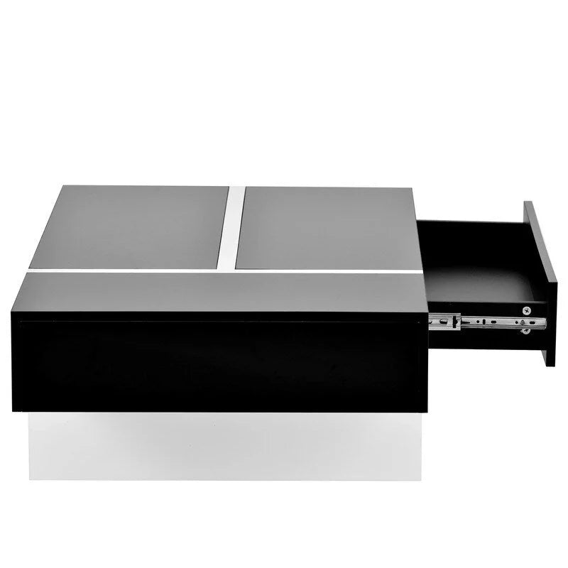 Contemporary Rectangular Coffee Table for Living Room - High Gloss Finish Cocktail Table, Ideal Centerpiece for Sofas 6