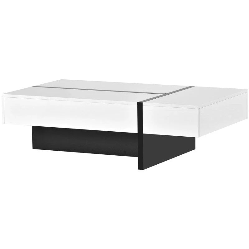 Contemporary Rectangular Coffee Table for Living Room - High Gloss Finish Cocktail Table, Ideal Centerpiece for Sofas 16