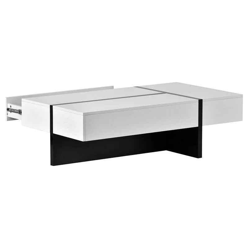 Contemporary Rectangular Coffee Table for Living Room - High Gloss Finish Cocktail Table, Ideal Centerpiece for Sofas 17