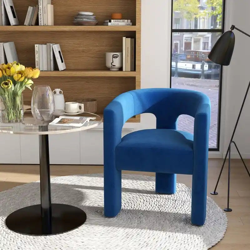 SEYNAR Contemporary Glam Velvet Dining Chair with Open-Back Design 34