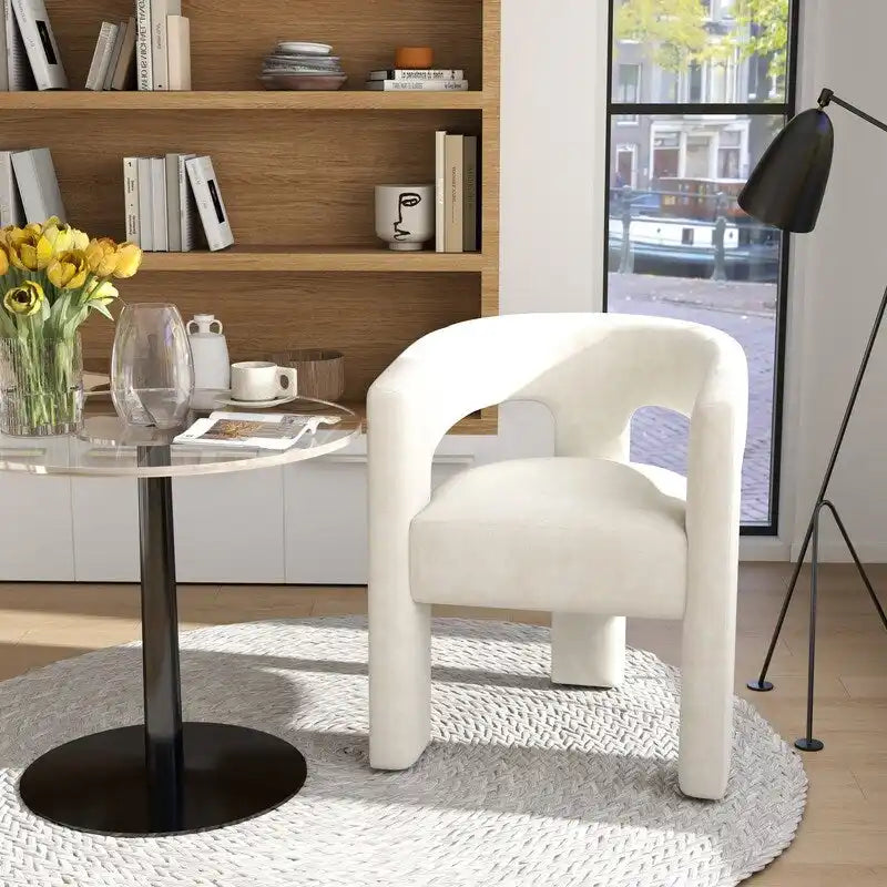 SEYNAR Contemporary Glam Velvet Dining Chair with Open-Back Design 37