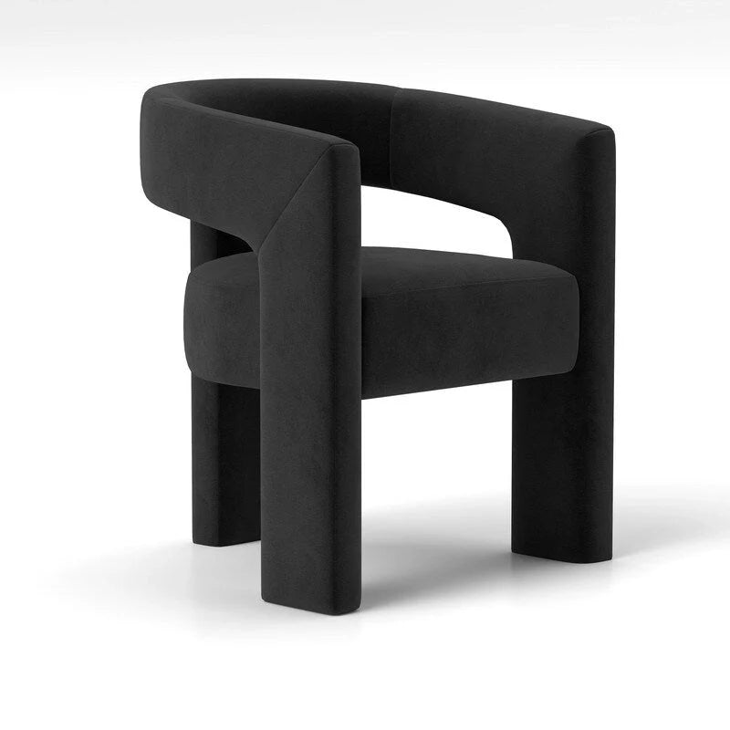 SEYNAR Contemporary Glam Velvet Dining Chair with Open-Back Design 16