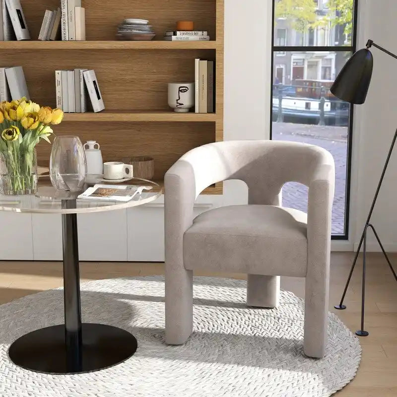 SEYNAR Contemporary Glam Velvet Dining Chair with Open-Back Design 23