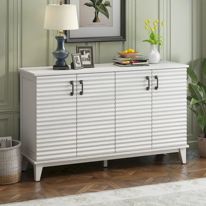 Large 4-Door Sideboard Buffet with Adjustable Shelves for Ample Storage 1