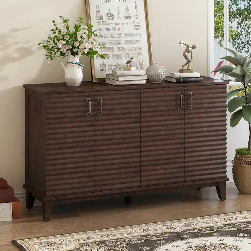Large 4-Door Sideboard Buffet with Adjustable Shelves for Ample Storage 3