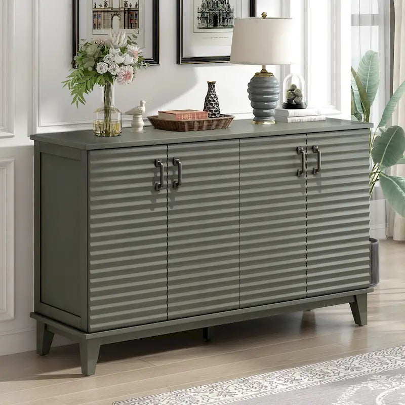 Large 4-Door Sideboard Buffet with Adjustable Shelves for Ample Storage 4