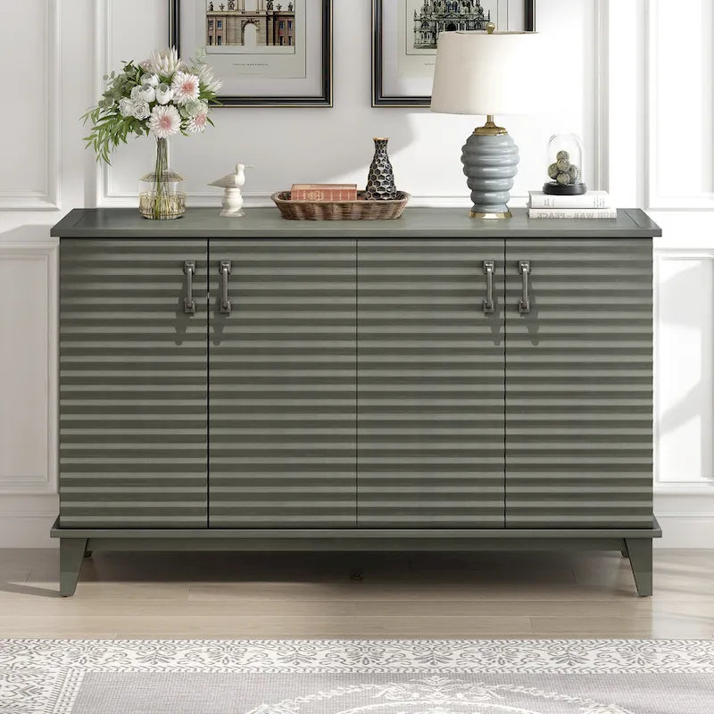 Large 4-Door Sideboard Buffet with Adjustable Shelves for Ample Storage 6