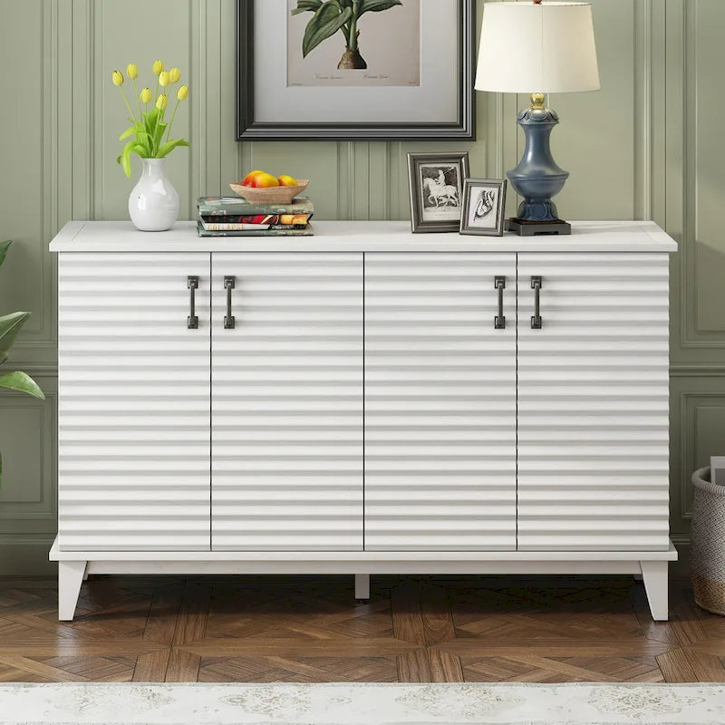 Large 4-Door Sideboard Buffet with Adjustable Shelves for Ample Storage 26