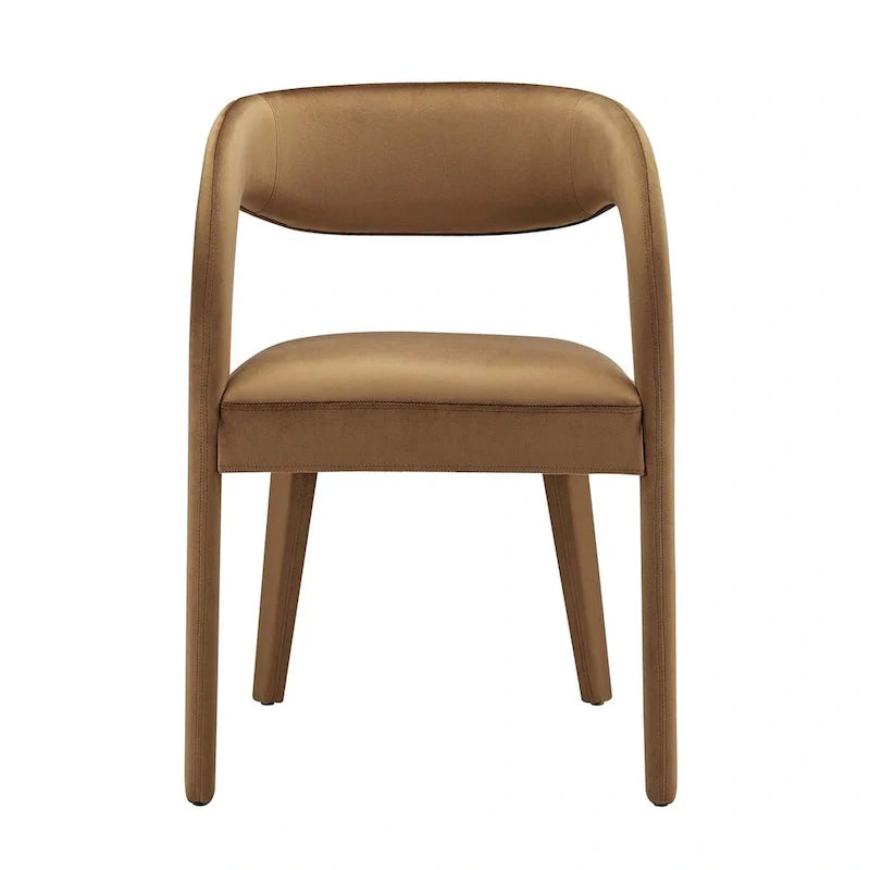 Set of 2 Modern Velvet Dining Chairs Curved Back Upholstered Accent Chairs 5