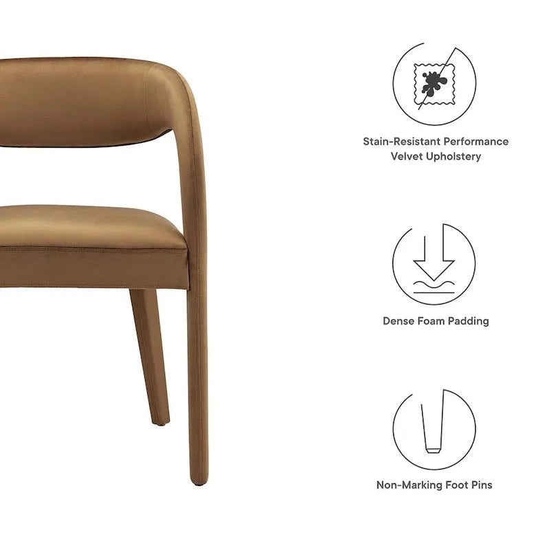 Set of Two Pinnacle Performance Velvet Dining Chairs 8