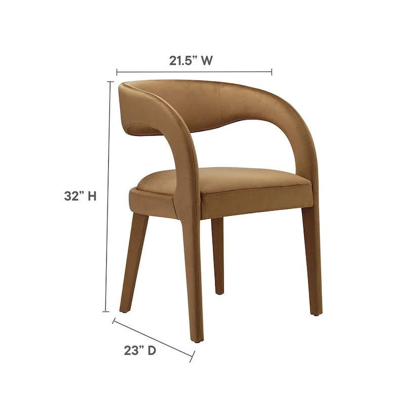 Set of Two Pinnacle Performance Velvet Dining Chairs 9
