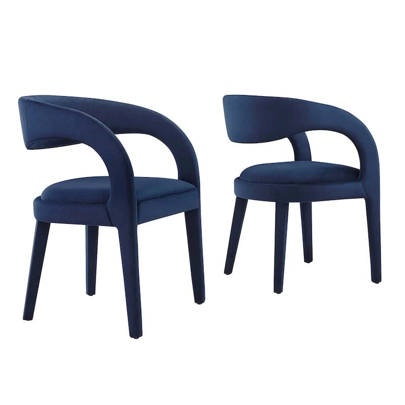 Set of Two Pinnacle Performance Velvet Dining Chairs 12