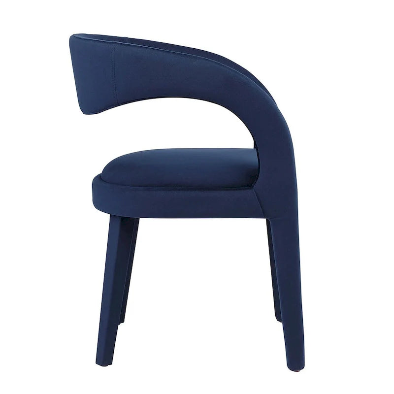 Set of 2 Modern Velvet Dining Chairs Curved Back Upholstered Accent Chairs 13