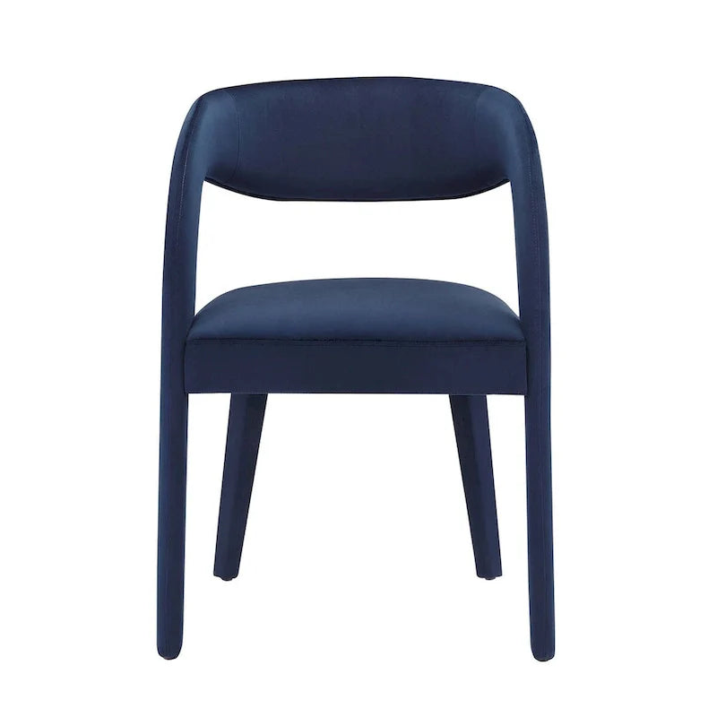 Set of 2 Modern Velvet Dining Chairs Curved Back Upholstered Accent Chairs 15