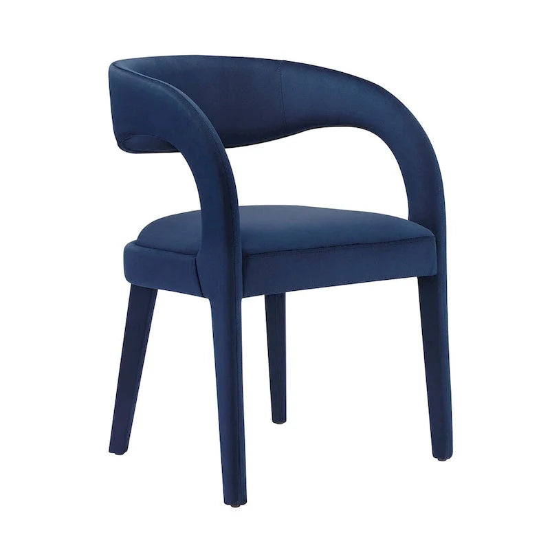 Set of 2 Modern Velvet Dining Chairs Curved Back Upholstered Accent Chairs 17