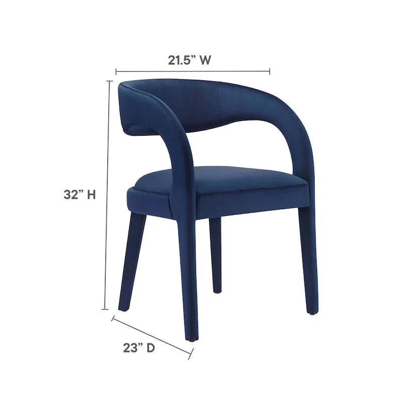 Set of Two Pinnacle Performance Velvet Dining Chairs 19