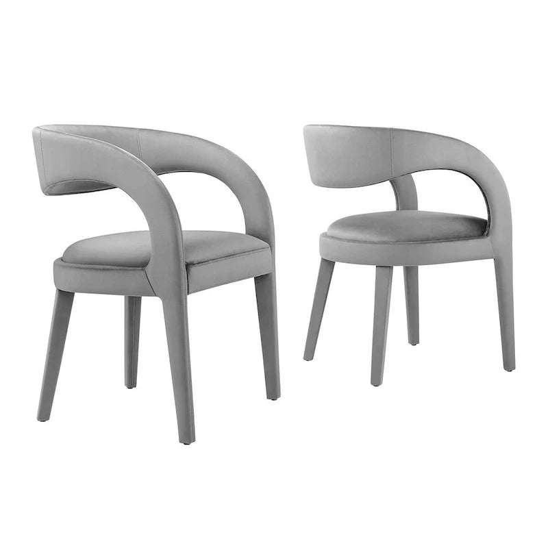 Set of Two Pinnacle Performance Velvet Dining Chairs 22