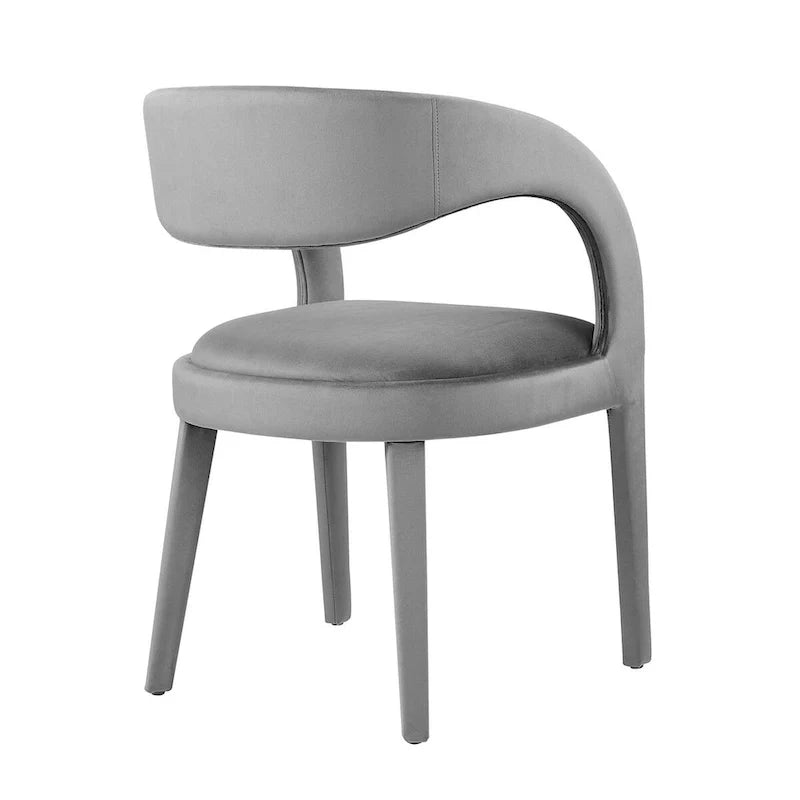 Set of 2 Modern Velvet Dining Chairs Curved Back Upholstered Accent Chairs 24