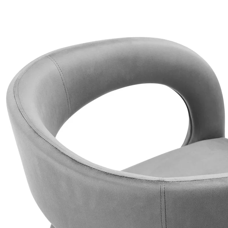 Set of 2 Modern Velvet Dining Chairs Curved Back Upholstered Accent Chairs 26