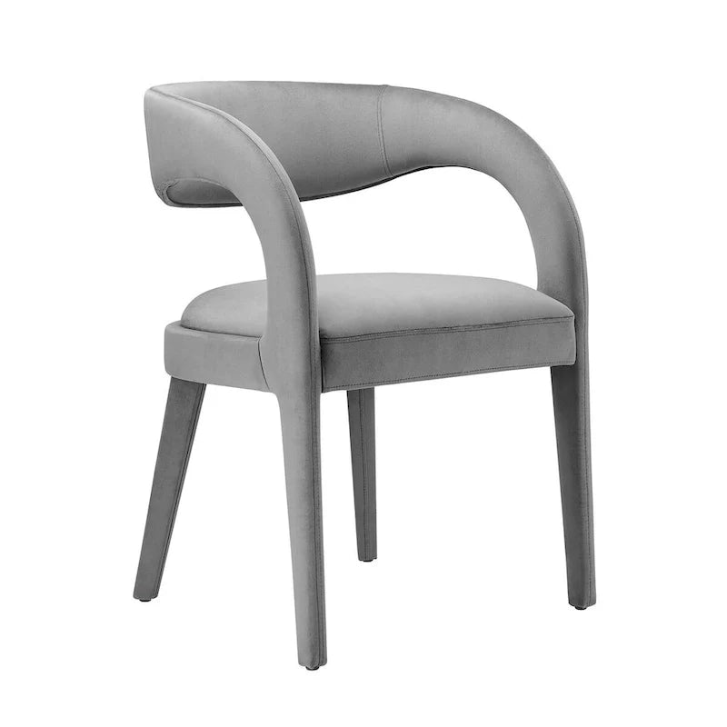 Set of 2 Modern Velvet Dining Chairs Curved Back Upholstered Accent Chairs 27