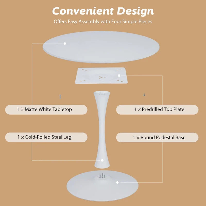 Round Tulip Dining Table in Mid-Century Modern Style 5