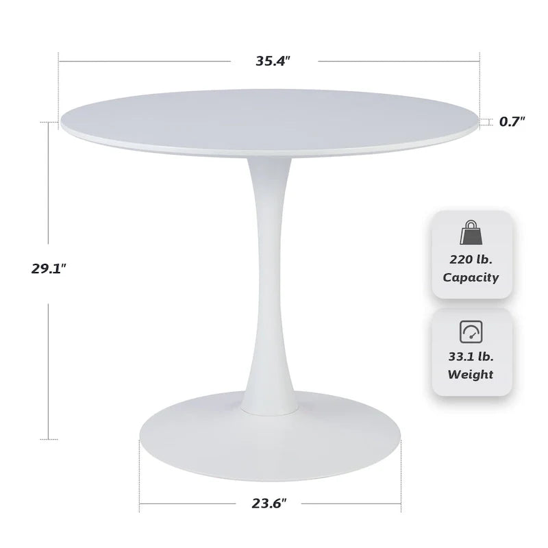 Round Tulip Dining Table in Mid-Century Modern Style 14
