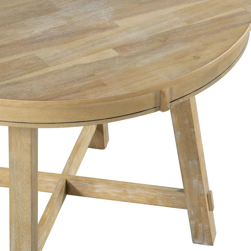 5-Piece Round Extendable Dining Set with Chairs 6