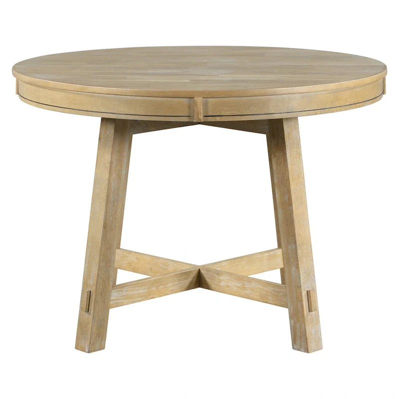 5-Piece Round Extendable Dining Set with Chairs 8