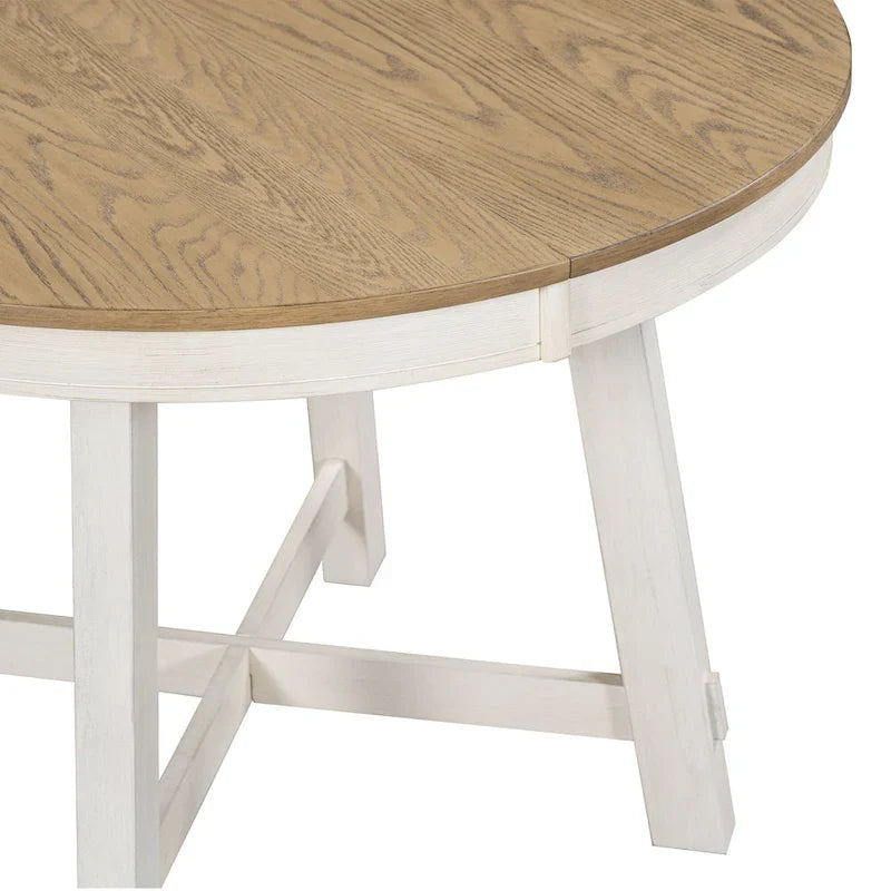 5-Piece Round Extendable Dining Set with Chairs 20