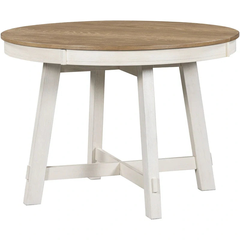 5-Piece Round Extendable Dining Set with Chairs 23