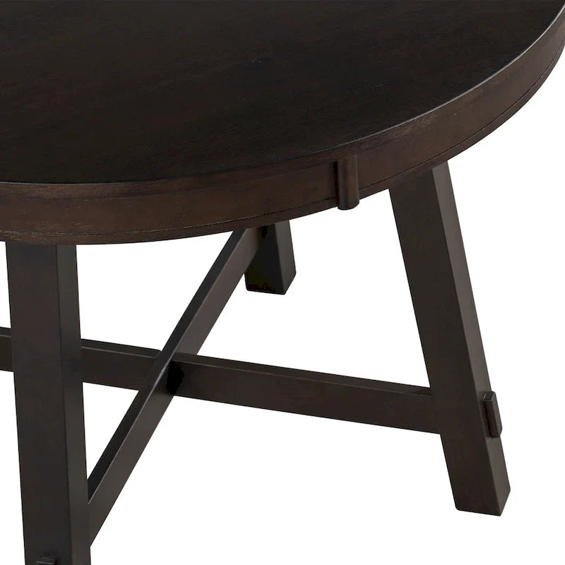 5-Piece Round Extendable Dining Set with Chairs 26